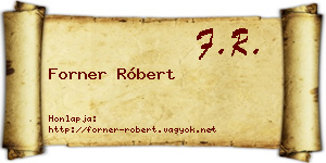 Forner Róbert névjegykártya