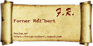 Forner Róbert névjegykártya